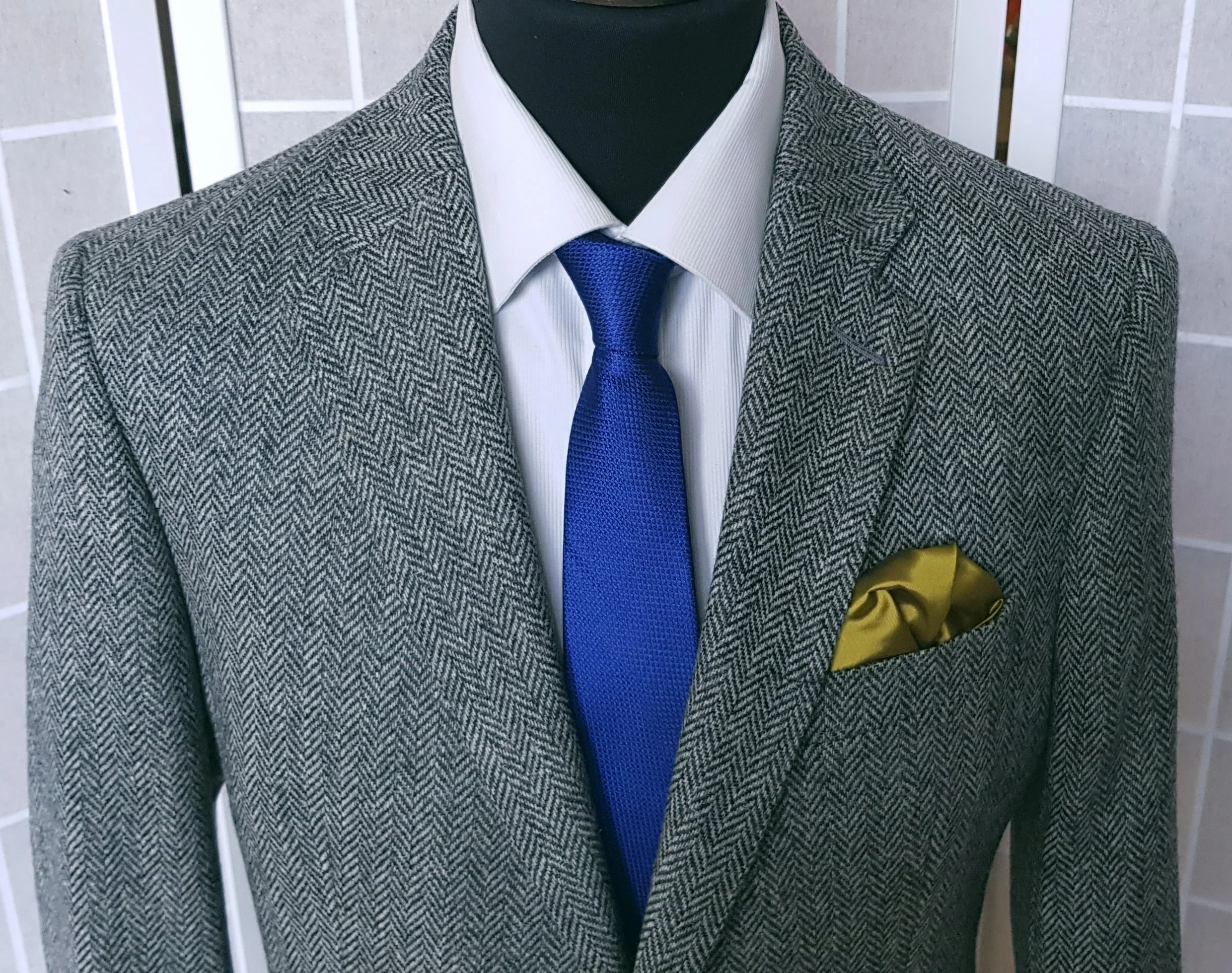 Grey herringbone 2025 tweed waistcoat